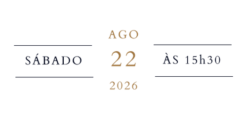 Sábado, 22 de agosto de 2026 às 15h30